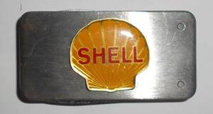 SHELL、マネークリップ、レトロ、アメリカン雑貨、金属製、多機能ナイフ、ビッグシェル