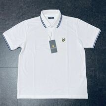 Mサイズ ライルアンドスコット LYLE&SCOTT 半袖 ポロシャツ ゴルフ メンズ 新品 ワンポイント ワッペン 春夏 薄手 白 ホワイト_画像2