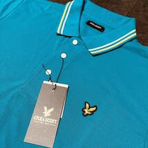 Lサイズ ライルアンドスコット LYLE&SCOTT 半袖 ポロシャツ ゴルフ メンズ 新品 ワンポイント ワッペン 春夏秋 エメラルドグリーン_画像1