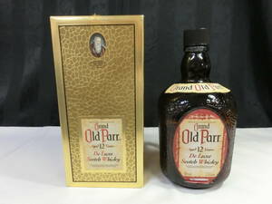 【オールドパー 空瓶のみ】Grand Old parr ウィスキー 昭和レトロ ビンテージ 12年 1750ml 箱付き ガラス インテリア【B6-2③】0927