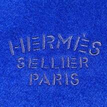 1スタ★HERMES/エルメス カシミア100% ショール 71×182cm フリンジ ストール マフラー カシミア ブランケット ひざ掛け 青 ブルー 菊TK_画像4