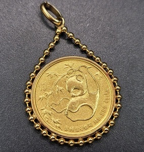 K24 original gold Panda gold coin 1/10oz Au.999 China 10 origin top K18 frame necklace pendant top GOLD Gold precious metal metal property 