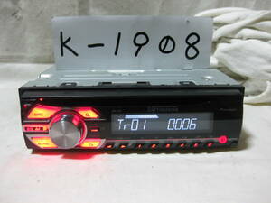 K-1908　Carrozzeria　カロッツェリア　DEH-380　MP3　フロント AUX　1Dサイズ　CDデッキ　故障品