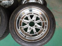 希少 当時物 TANABE タナベ スピードスター MK3 15インチ 7.5J -6A 7.5J +6B 4H PCD114.3 タイヤおまけ 旧車ホイール P2309041_画像2