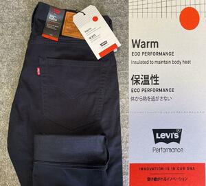 W29 ★新品 リーバイス 502 ウォーム レギュラーテーパー ストレッチパンツ LEVI'S 暖パン WARM 保温 ダークネイビー チノパン 29507-1234