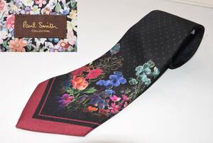 ☆新品未使用☆Paul Smith Collection ネクタイ 剣先・花柄☆サイズ 全長142㎝ 大剣先8㎝ 小剣先4.5㎝ ☆国内正規品