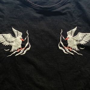 【送料無料 値下げ交渉歓迎】 ベトジャン風刺繍 半袖Tシャツ 朝鮮戦争 ブラック 古着 ミリタリー USA スカジャン アメリカ ベトナム戦争の画像4