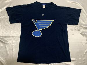 【送料無料 値下げ交渉歓迎】NHLセントルイスブルース OSHIE リーボック 半袖Tシャツ USA Mサイズ 古着 アイスホッケー アメリカ 紺