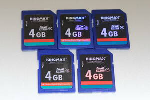 4GB SDHCカード KINGMAX　 ●5枚セット● .