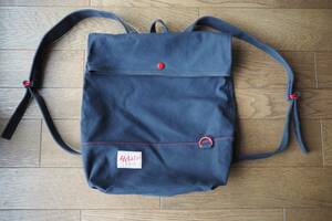 NAUGHTIAM special order Relateli Ray to made in Japan canvas . breaking rucksack navy * navy blue / red canvas 