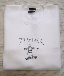 スラッシャー THRASHER GONZ ART ゴンズ トレーナー スウェット 裏起毛 メンズ レディース 白 黒 L TH8428