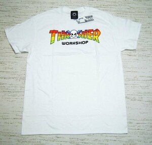 セール15% 送料無料 スラッシャー SPECTRUM T-SHIRT スペクトラム 半袖 Tシャツ レインボー アウトライン マグロゴ 白 M 311588 US企画