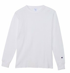 champion チャンピオン ロングスリーブサーマル ワッフル Tシャツ コットンUSA 長袖 伸縮 白 M C3-Y436 メンズ