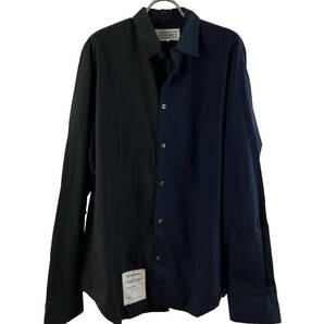 Maison Margiela (メゾン マルジェラ) Longsleeve Doublecolour Shirt (black)の画像1