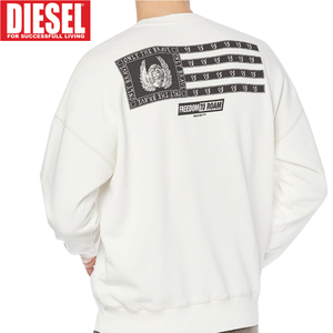 M/新品 DIESEL ディーゼル トレーナー S-ROB-D1 スウェット メンズ レディース ブランド ベネチア ホワイト