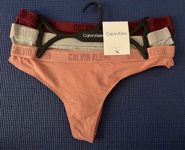 Calvin Klein USA カルバンクラインショーツ THONG Tバック　3枚　トング　M （日本Ｌ） レディース　