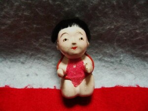 【福】　童子練り物 　こども人形　土人形　子供　 郷土玩具