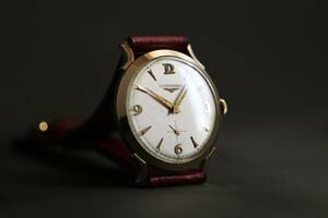 14金無垢 23Z【特価～】簡易調整済 LONGINES ロンジン 手巻き ref.2033P 猫足 変りラグ GOLD アラビア＆楔 アプライド スモセコ ジャンク