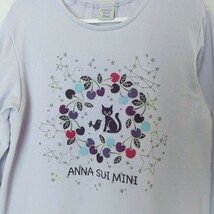 【美品】ANNA SUI mini(アナスイ ミニ)裏毛 チェリー レース ネコ 刺繍 Tシャツ 140_画像3