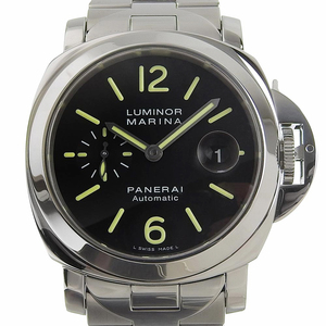 【本物保証】 箱・保付 超美品 パネライ PANERAI ルミノール マリーナ デイト メンズ 自動巻き オートマ 腕時計 PAM00104 OP6763