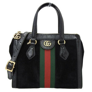 【本物保証】 グッチ GUCCI オフィディア シェリーライン GG ダブルG 2WAYバッグ ハンドバッグ スエード ブラック 547551 520981