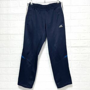 【adidas】アディダス ジャージ トラック パンツ ネイビー紺色 スポーツCLIMALITE ポリエステル100％裾ジッパー付き メンズ サイズM/11297m