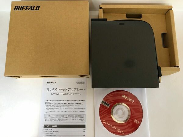 BUFFALO USB3.1 (Gen1) 3.0 外付け DVD/CDドライブ Wケーブル (給電ケーブル付) 薄型ポータブル 