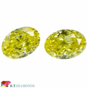 FANCY INTENSE YELLOW 0.131ct＆0.132ct/OV/RT2282/CGL