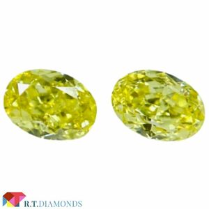 FANCY INTENSE YELLOW 0.145ct＆0.150ct/OV/RT2285/CGL