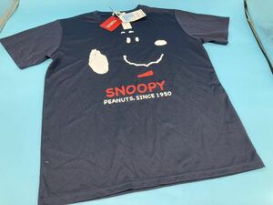 【A8277O155】スヌーピー 半袖Tシャツ PEANUTS 未使用品 タグ付き 紺　ネイビー　Lサイズ　吸汗速乾　DRY WEAR