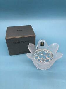 【A8299O155】美品　HOYA CRYSTAL ホヤクリスタル ROSE BOWL 　ローズボウル 花器 花瓶 ガラス ポプリ入れ　インテリア雑貨 インテリア小物