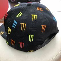 Monster energyイベントキャップ BLACK スナップバック モンスターエナジー ベースボールキャップ 総柄 帽子 フリーサイズ 黒_画像3