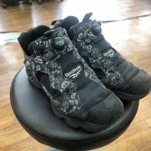 Reebok ポンプフューリー 黒 総柄 リーボック PUMP FURY インスタポンプフューリー メンズ 28cm