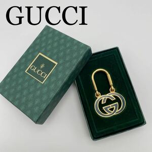 GUCCI オールドグッチ GGキーホルダーキーリング 箱付き 美品