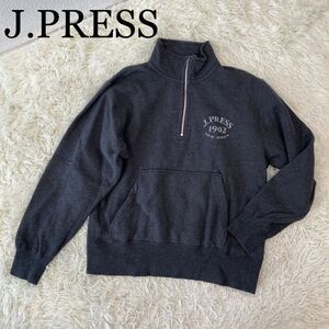 J.PRESS ジェイプレス ハーフジップトレーナー 裏起毛 長袖 グレー サイズLL