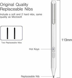 Uogic Surface用タッチペン、誤作動防止、1024筆圧対応、消しゴム/右クリック機能対応 B80