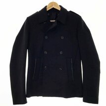 ●超美品 コスチュームナショナルオム CoSTUME NATIONAL HOMME ウール レザー ダブルジャケット メンズ42 ブラック 7S2905 75 102 2AB/8914_画像1