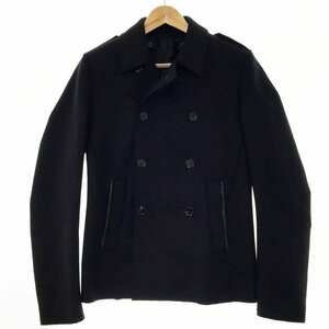 ●超美品 コスチュームナショナルオム CoSTUME NATIONAL HOMME ウール レザー ダブルジャケット メンズ42 ブラック 7S2905 75 102 2AB/8914