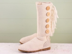 MK487◆レディース UGG オーストラリア レディースブーツ オフホワイト 23cm