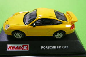 [ rare * new goods ]REAL-X1/72 minicar collection * PORSCHE 911 GT3 * yellow 