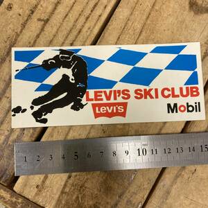 ヴィンテージ★LEVIS　SKI　CLUB　MOBIL　ステッカー　ブルー★レトロ、当時物、リーバイス、モービル、オイル、ガレージ