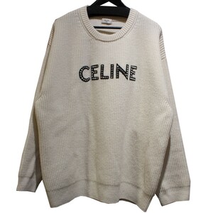 CELINE セリーヌ 22SS OVERSIZED WOOL SWEATER ロゴスタッズ クルーネック セーター 8073000120599