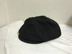 新品未使用本物セレブレザーリネン麻キャスケットハンチングキャップ帽子ぼうしボウシ黒旅行メンズレディースゴルフワークミリタリー野球帽