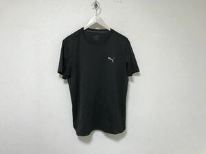 美品本物プーマPUMAロゴプリント半袖TシャツメンズサーフアメカジミリタリービジネススーツジムスポーツL黒ブラック