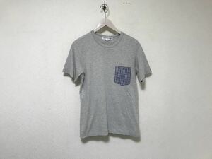 本物コムデギャルソンシャツCOMME des GARONS SHIRTコットンポケット半袖TシャツメンズアメカジサーフビジネススケーターグレーSトルコ製