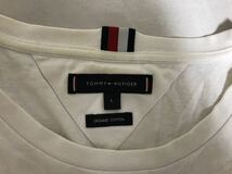 本物トミーヒルフィガーTommy Hilfigerコットンロゴワッペン半袖Tシャツメンズアメカジサーフミリタリーワークトルコ製白L_画像4