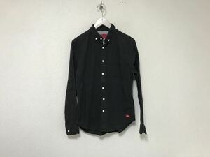 本物ディッキーズDickiesコットンネル長袖シャツメンズミリタリーワークサーフビジネススーツアメカジ黒ブラックM