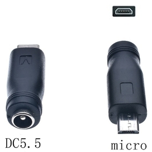 DC USB 変換 アダプター プラグ ジャック コネクター DC(メス) -USB マイクロ Micro Type-B (オス) タイプC 外径5.5mm内径2.1mm