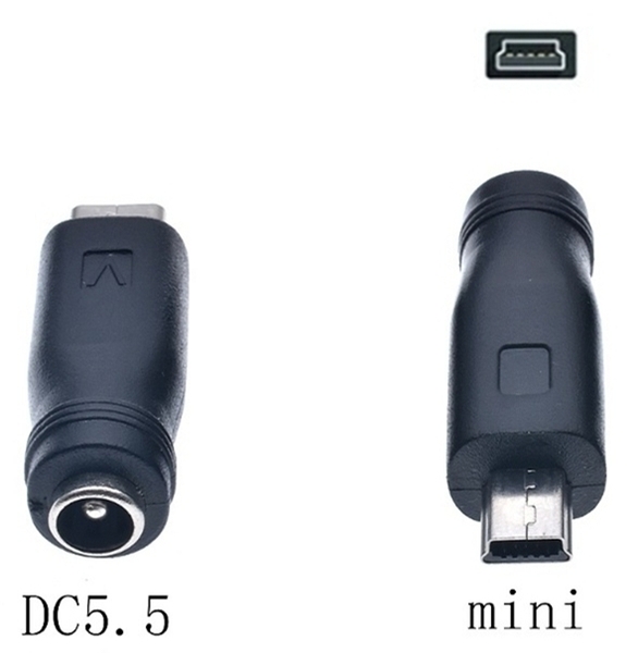 DC USB 変換 アダプター プラグ ジャック コネクター DC(メス) -USB ミニ Mini Type-B (オス) タイプC 外径5.5mm内径2.1mm
