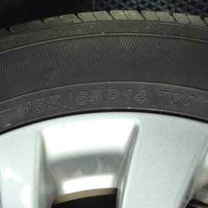 平成27年 ワゴンRスティングレー MH44S 後期 純正 アルミホイール タイヤ 1本 4穴 YOKOHAMA 155/65R14 中古 即決Bの画像5